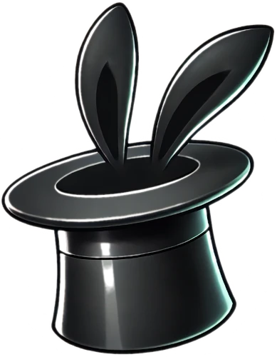 Hat with rabbit ears emerging: the Rabbits brand mark